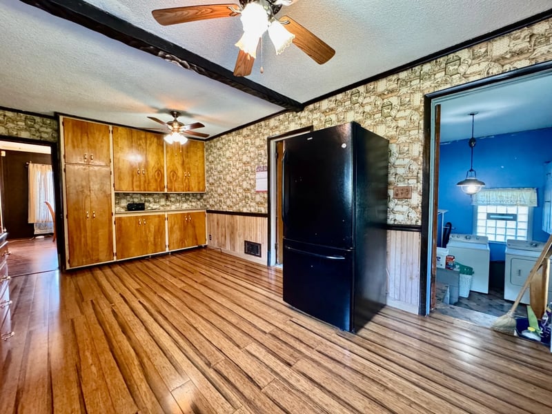 Kitchen cabinetry and reverse view