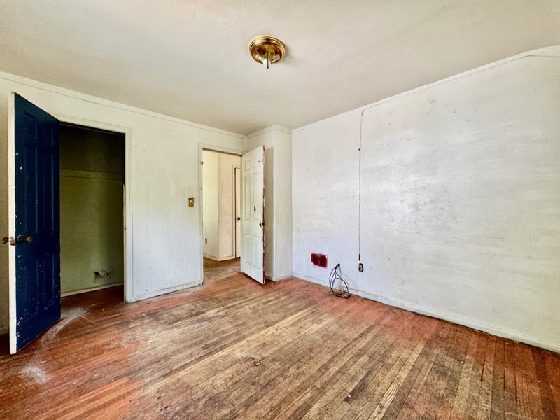 Bedroom at 510 Richards Road with hardwood floors and closet